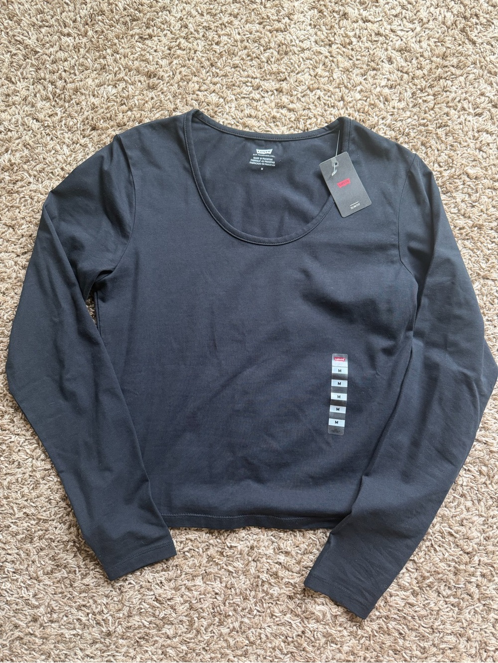 Levi's Black Scoop Neck Long Sleeve Top